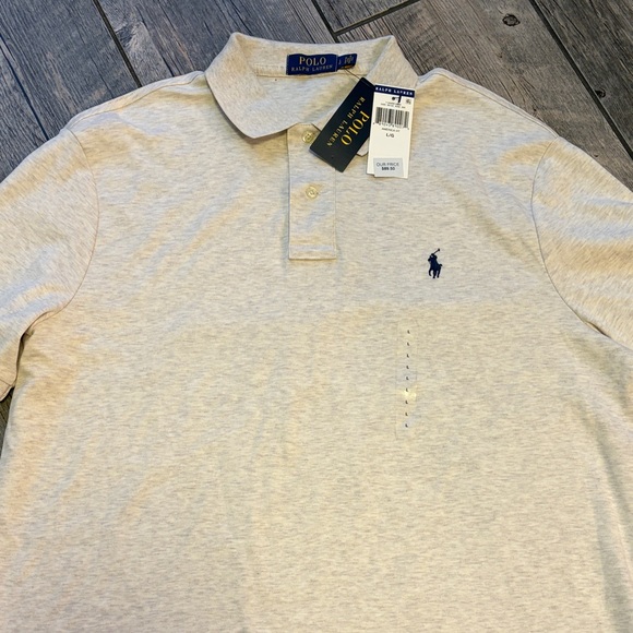 Polo by Ralph Lauren Men's Heather Gray Polo Shirt - Picture 2 of 5